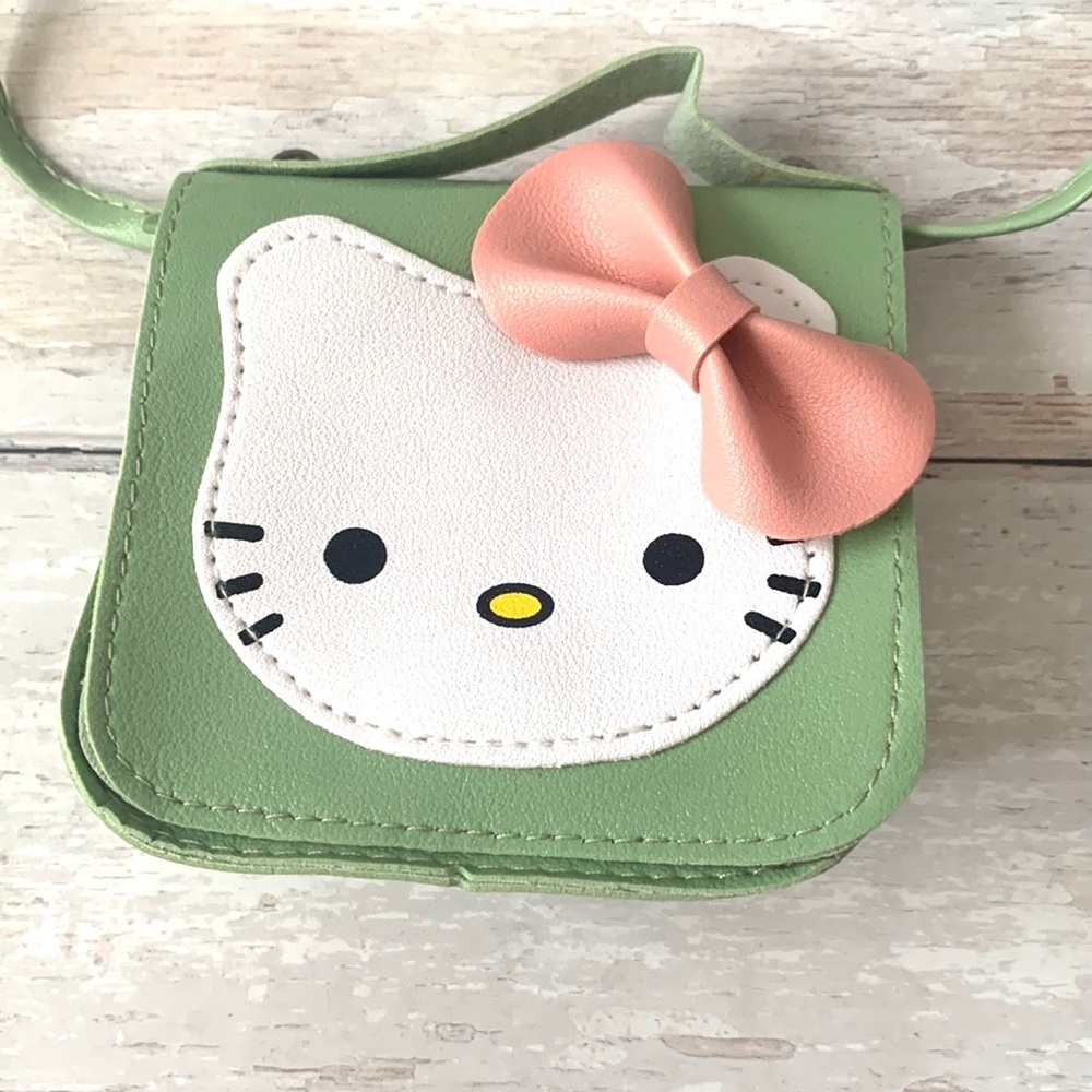 Hello Kitty Purse Mint Green White Crossbody Bag Vegan Leather Sanrio Bag NEW